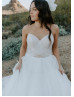 Illusion Neck Tulle Ruffled Chic Wedding Dress